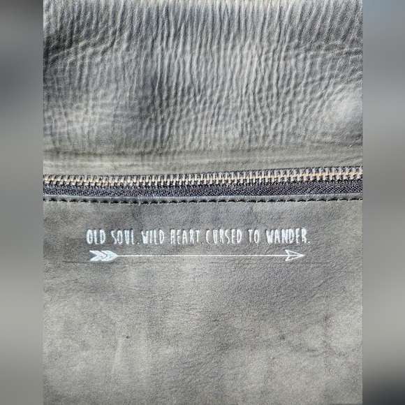 Weathered Black Whiskey Leather Backpack by Undercover Hippie. - Picture 4 of 12